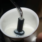 Foaming milk with the Mr. Coffee Steam Espresso Maker